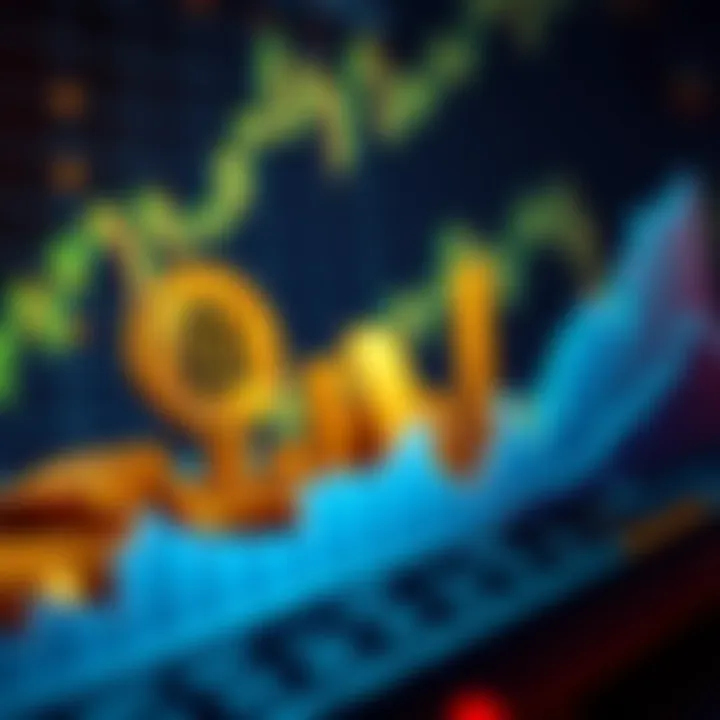 A visual comparison showing a declining Bitcoin chart and a rising gold bar chart in the background, symbolizing investor reactions to global tensions.