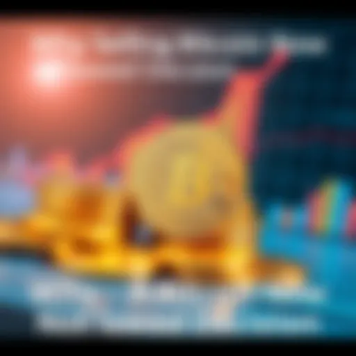 A pile of Bitcoin coins next to a rising graph indicating growth, symbolizing the value of holding Bitcoin instead of selling it.