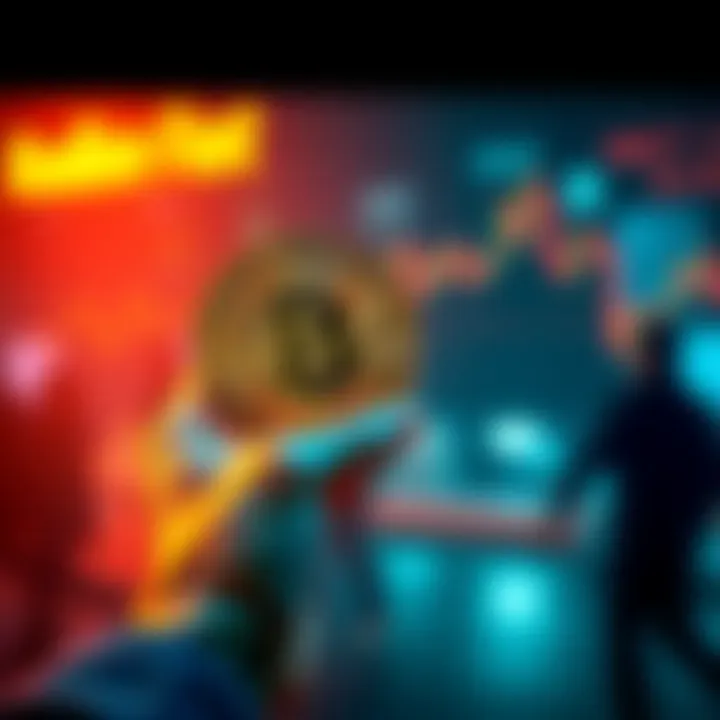 A person calmly holding a Bitcoin in hand during a market downturn, symbolizing the importance of patience