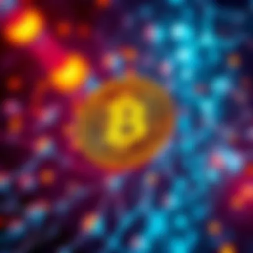 A digital representation of Bitcoin's infrastructure showing communication links intertwining with payment systems.