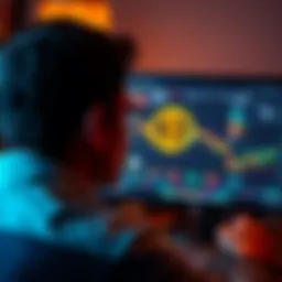 A person looks at a computer screen displaying a Bitcoin portfolio, with a sense of curiosity and concern about the future.