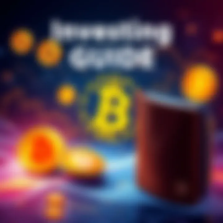 A visual guide showing Bitcoin symbols, secure exchanges, and a cold wallet illustration