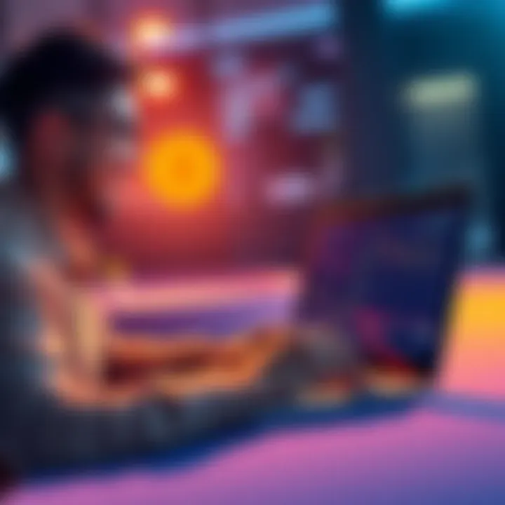 A person excitedly looking at a Bitcoin chart on their laptop, planning to invest inheritance money into Bitcoin.