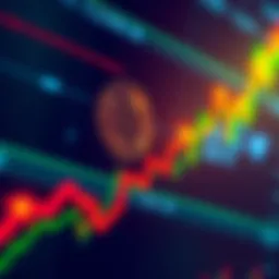A graphic showing Bitcoin price trends with green and red arrows indicating potential bullish or bearish market movements.