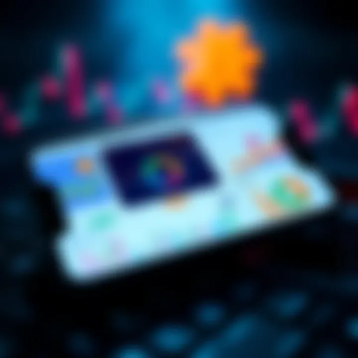 A smartphone screen showing various dollar-cost averaging apps for Bitcoin investments with graphs and charts