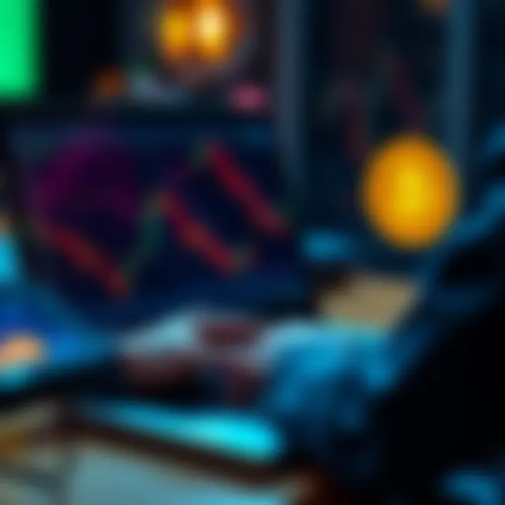 A person analyzing Bitcoin charts on a laptop, considering the right time to invest in BTC.
