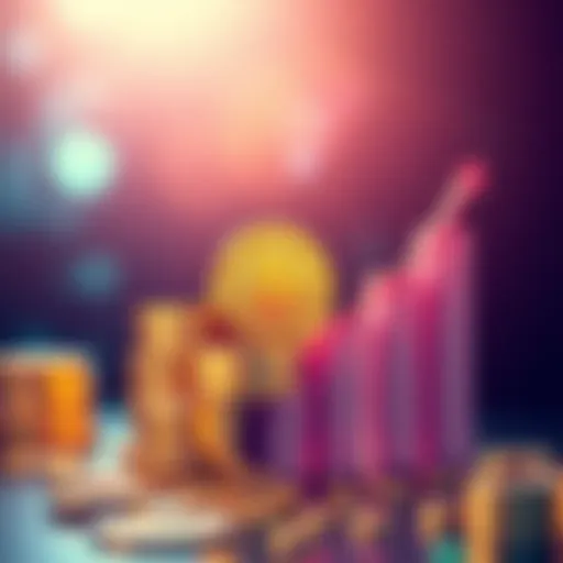 An illustration of Bitcoin coins stacked with a rising graph, symbolizing investment growth and success.