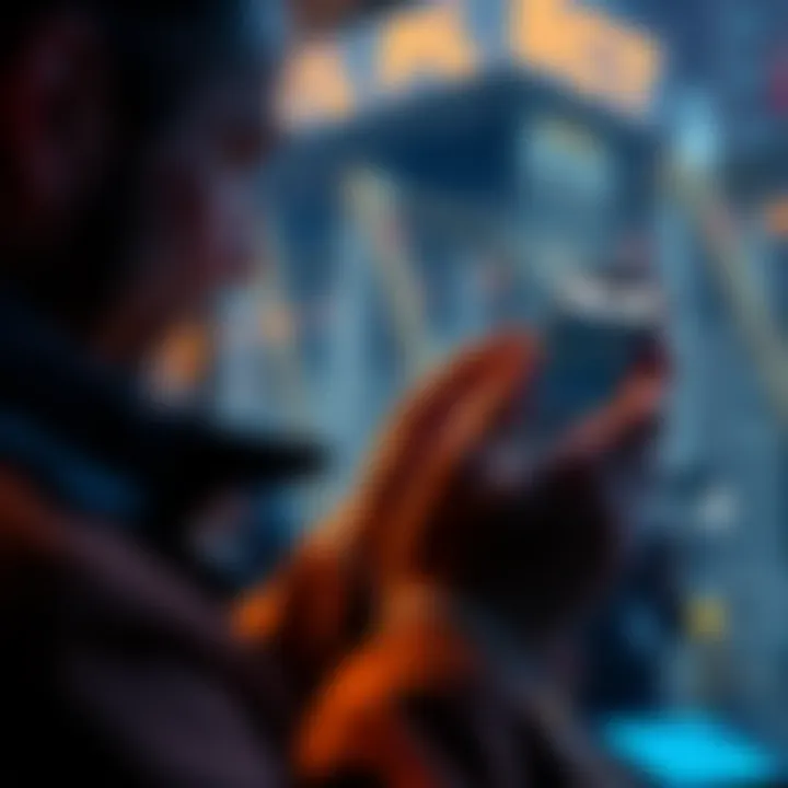 A person looking at a Bitcoin chart on a smartphone, considering investment options.