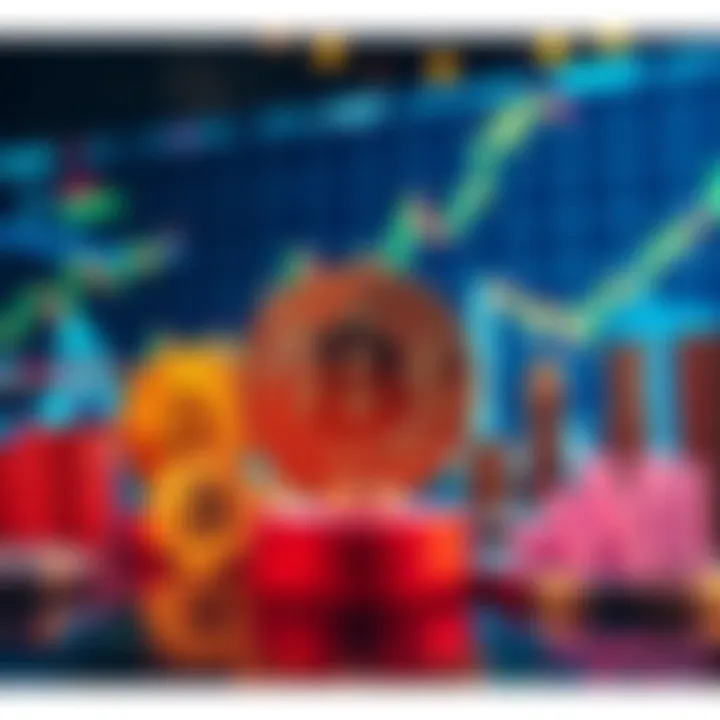 Bitcoin Investment Insights A graphic showing Bitcoin symbols alongside stock market charts and images of major financial firms, illustrating the connection between institutional investments and Bitcoin.