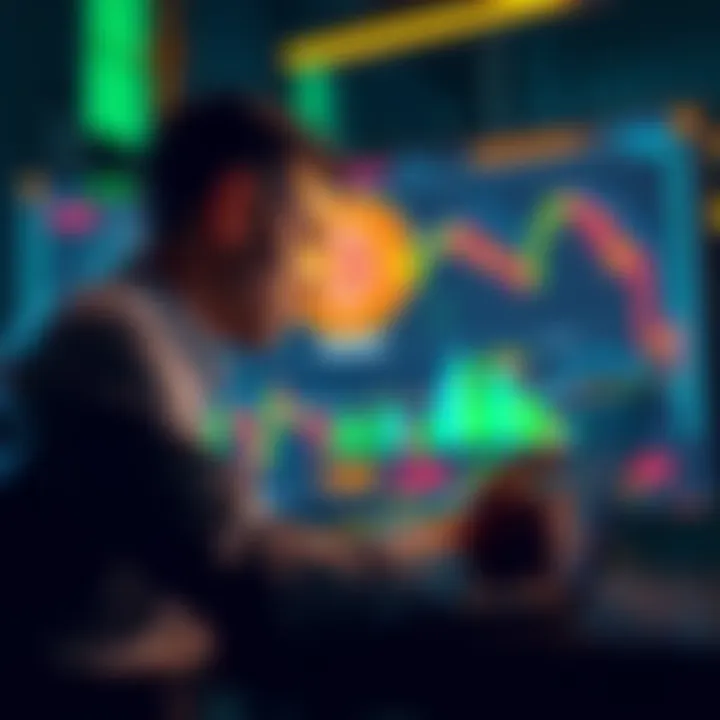 A person looking at Bitcoin charts on a laptop, contemplating investment decisions after a market dip.