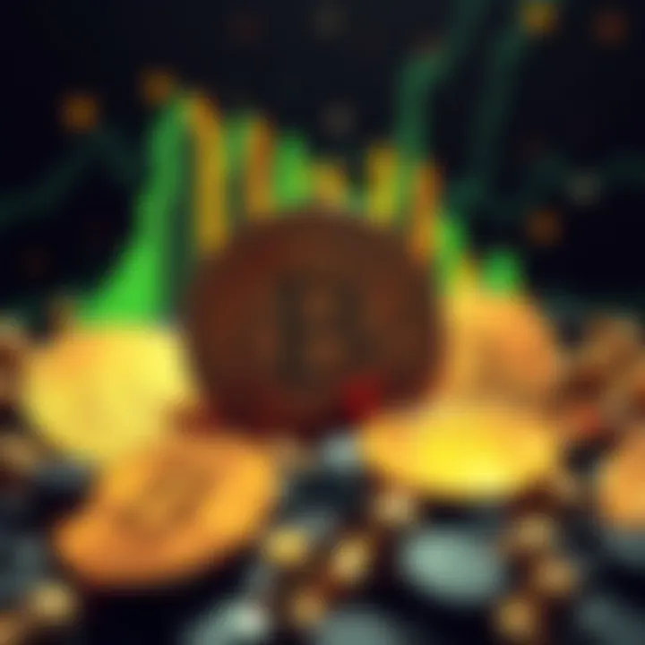 A collection of Bitcoin symbols representing wealth, freedom, and value in a digital currency context.