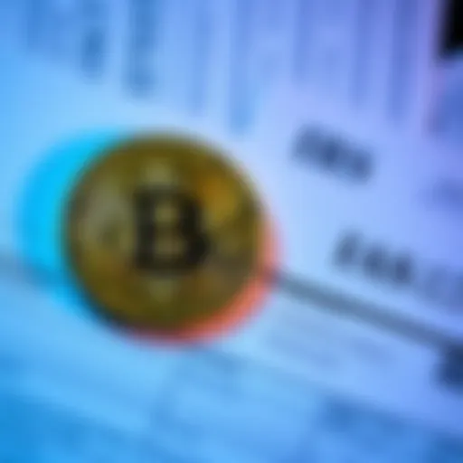 A Bitcoin coin placed next to IRS tax documents, highlighting concerns about audits for cryptocurrency owners.