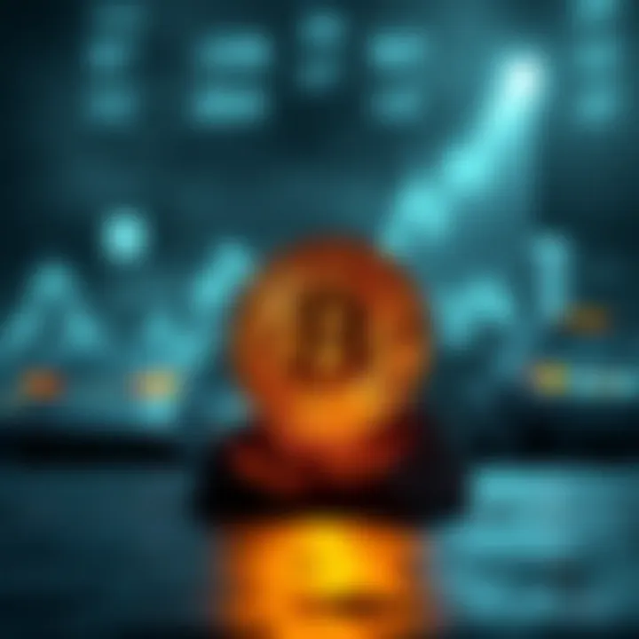Bitcoin stands out in a tough job market Bitcoin symbol glowing brightly against a backdrop of gloomy job market reports