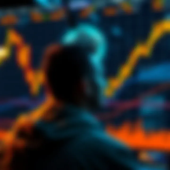 A person reflecting on Bitcoin's impact with charts displaying cryptocurrency trends in the background