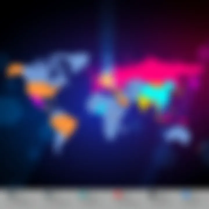 A colorful world map highlighting the legal status of Bitcoin in various countries, showing different colors for legality status.