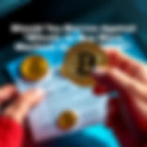 A person holding Bitcoin coins with a loan document in front of them