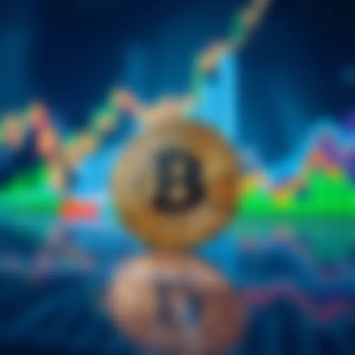 A Bitcoin symbol surrounded by financial charts showing ups and downs, representing market cycles and resilience.