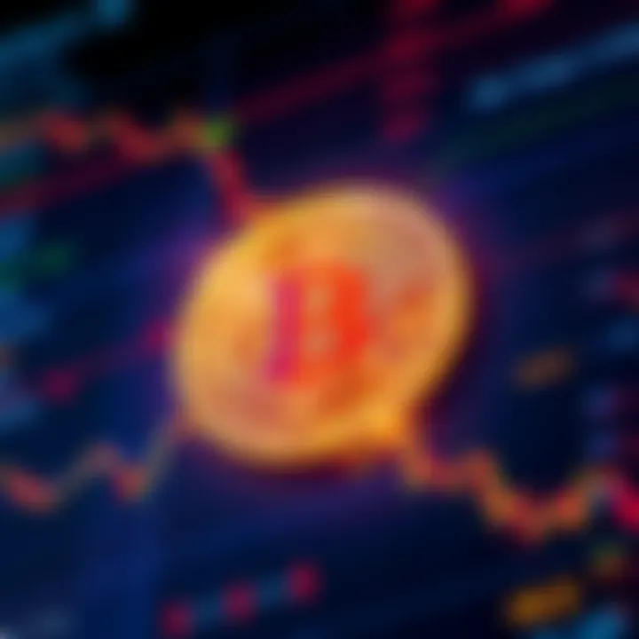 A visual representation of Bitcoin's order book with highlights on liquidity changes caused by a large holder, showing Bitcoin symbols and market trends.