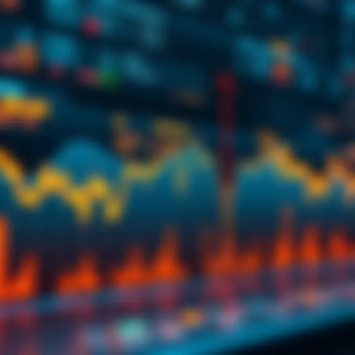 Graph showing Bitcoin price trends and fluctuations over time with upward and downward movement indicators