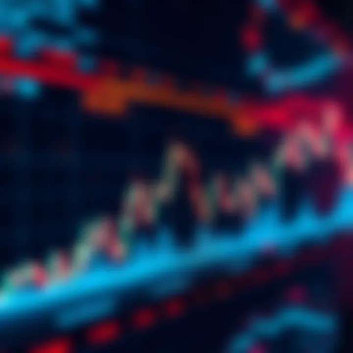 Bitcoin Market Trends Graph showing Bitcoin price trends with candlestick chart and market analysis symbols