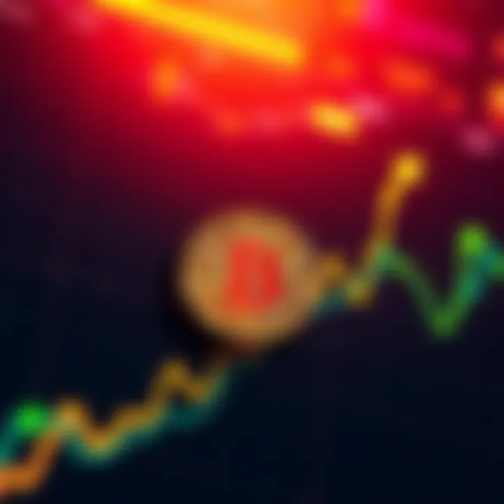 A graph showing Bitcoin price movements with upward and downward trends, symbolizing market predictions.