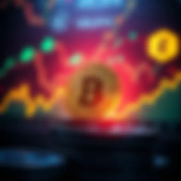 A chart showing fluctuating Bitcoin prices against a backdrop of economic symbols like inflation and tariffs, illustrating market uncertainty for 2026