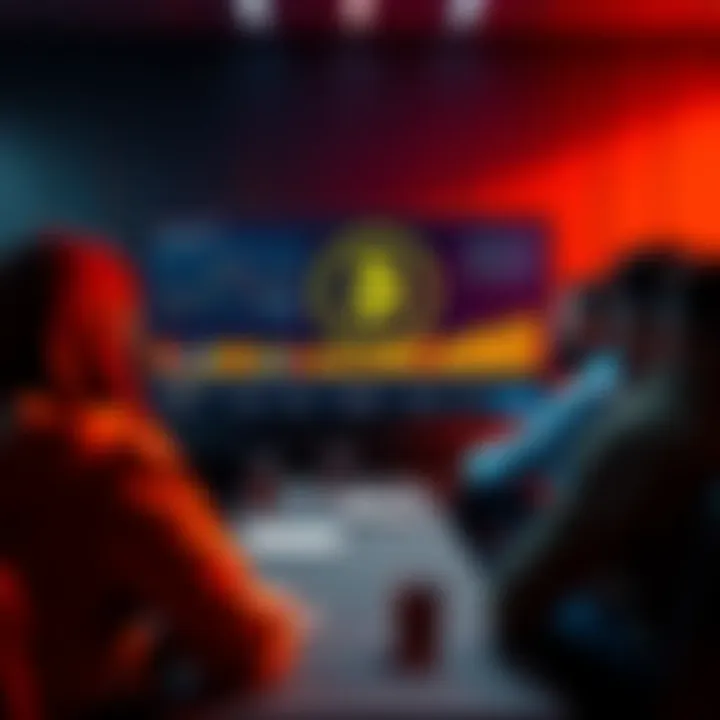 A group of people engaging in an online video discussion about Bitcoin, with charts and graphs displayed on the screen.