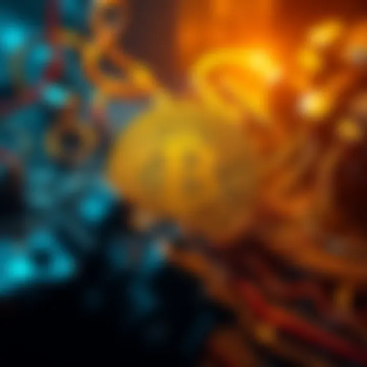 A graphic showing a Bitcoin symbol with miners and declining rewards over time, illustrating the concept of diminishing returns in Bitcoin mining.