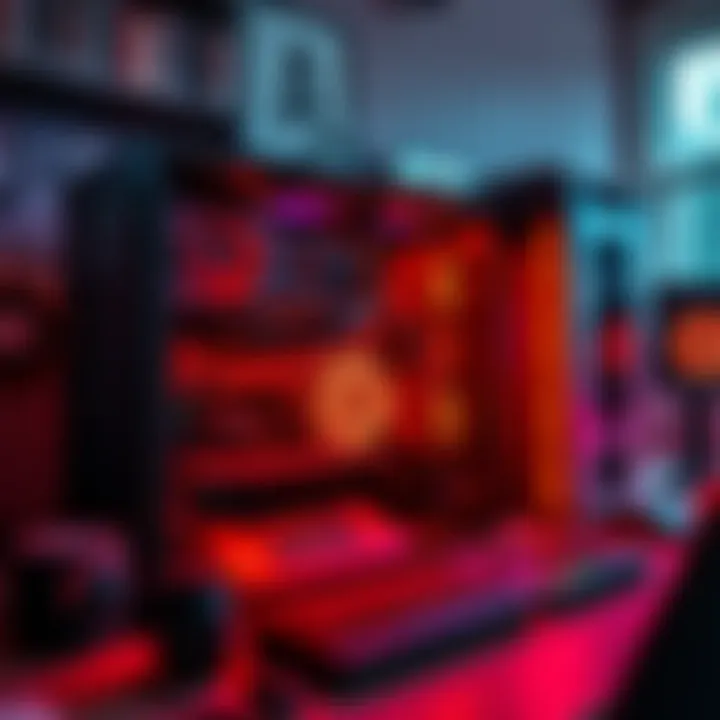 A computer rig with multiple graphics cards used for Bitcoin mining, set up in a home office environment.