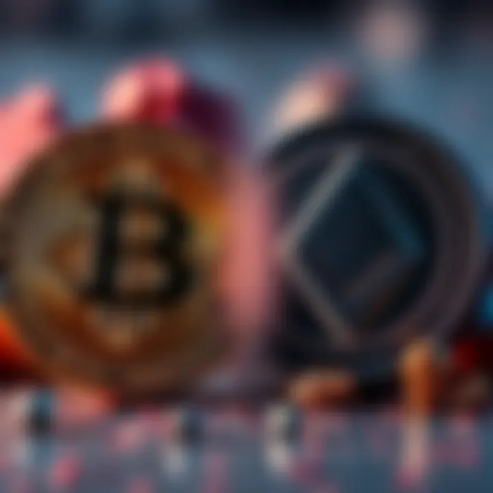 A visual comparison of Bitcoin and Monero symbols, showcasing Bitcoin's popularity and Monero's privacy features.