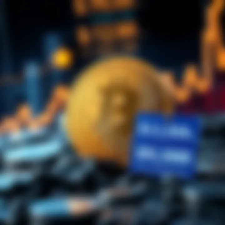 Bitcoin symbol with upward trend graph and price tag indicating $91,500