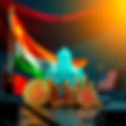 A graphic showing India leading in Bitcoin ownership with symbols of Bitcoin and flags of India, China, and the US in the background.