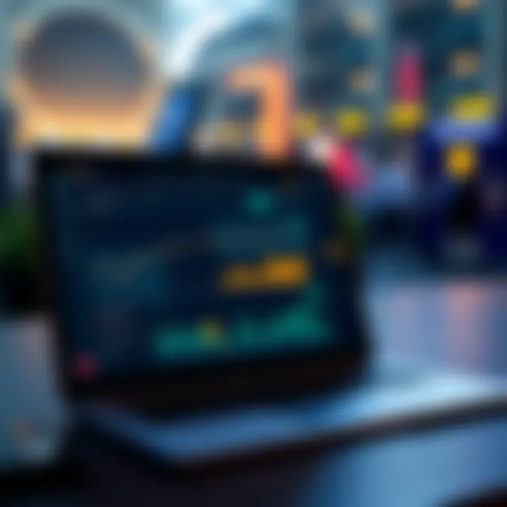 A mockup of a Bitcoin webpage featuring charts and investment insights