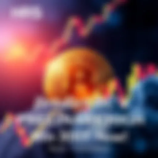 Graphic showing a Bitcoin symbol with a chart indicating rising prices and the text for a prediction contest with USDT rewards