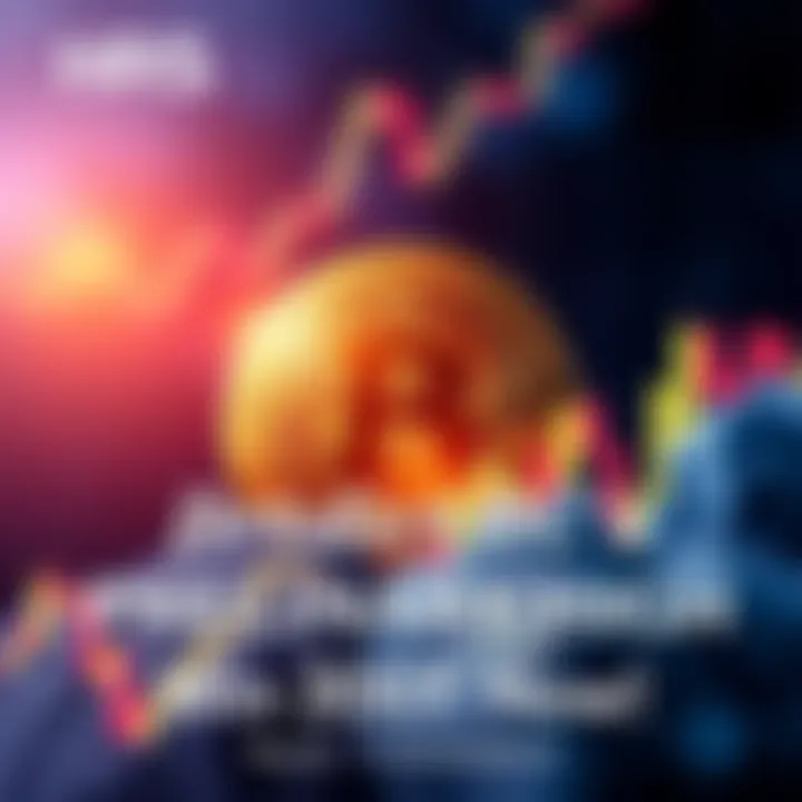 Graphic showing a Bitcoin symbol with a chart indicating rising prices and the text for a prediction contest with USDT rewards