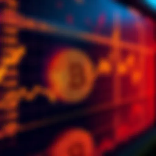 A graph showing the fluctuations in Bitcoin prices during buying and selling moments.