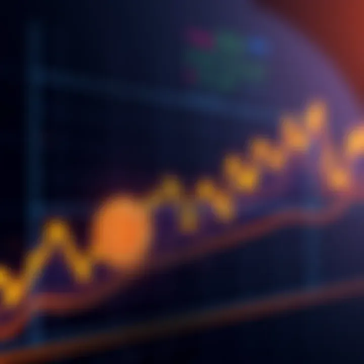 A line graph showing Bitcoin's fluctuating price resembling stock market trends over time