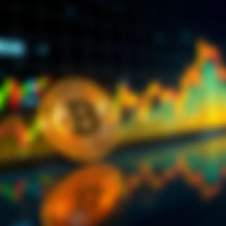 A Bitcoin price chart indicating a recent dip with an upward trend predicted towards $150,000