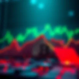 A graph showing Bitcoin's downward trend in value with red arrows indicating decline.