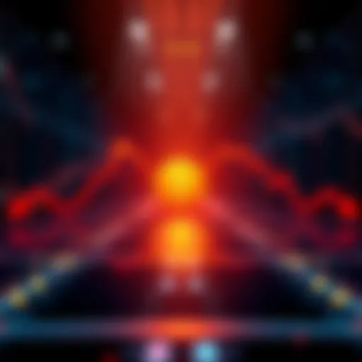 A graphical representation showing a decline in Bitcoin prices with red arrows pointing downwards