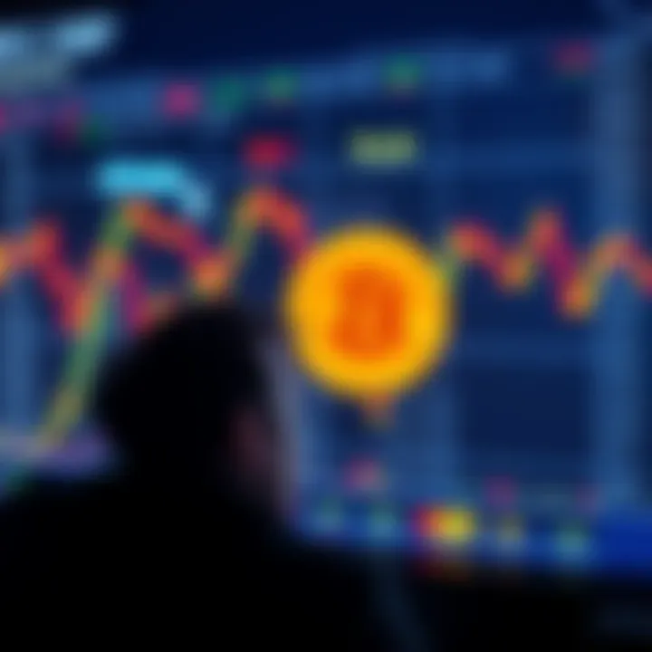Bitcoin price drop A person looking at a digital chart showing Bitcoin's declining price with concern