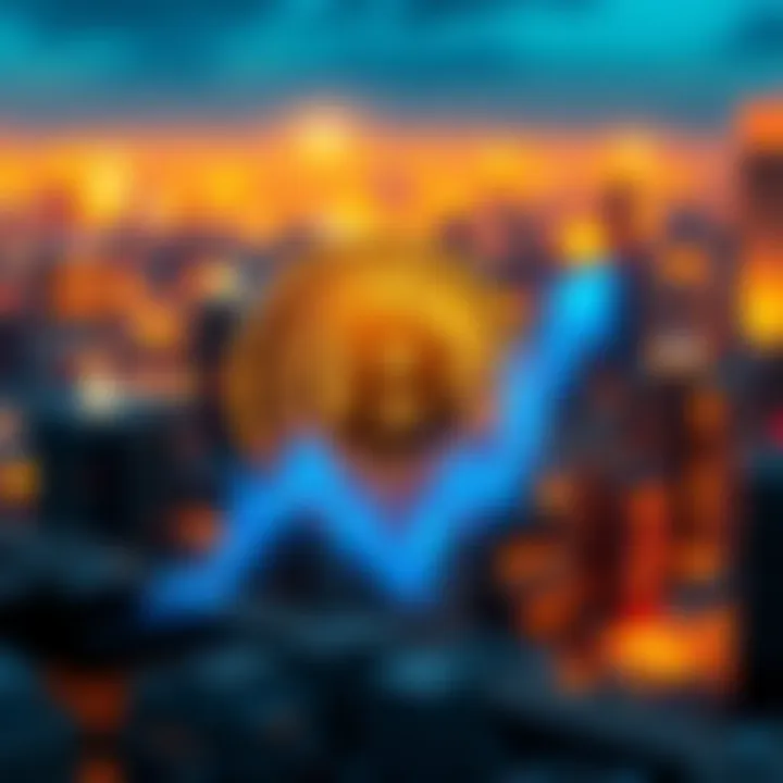A graphic showing the Bitcoin logo with a downward trend line, symbolizing the recent price drop and investment opportunity.