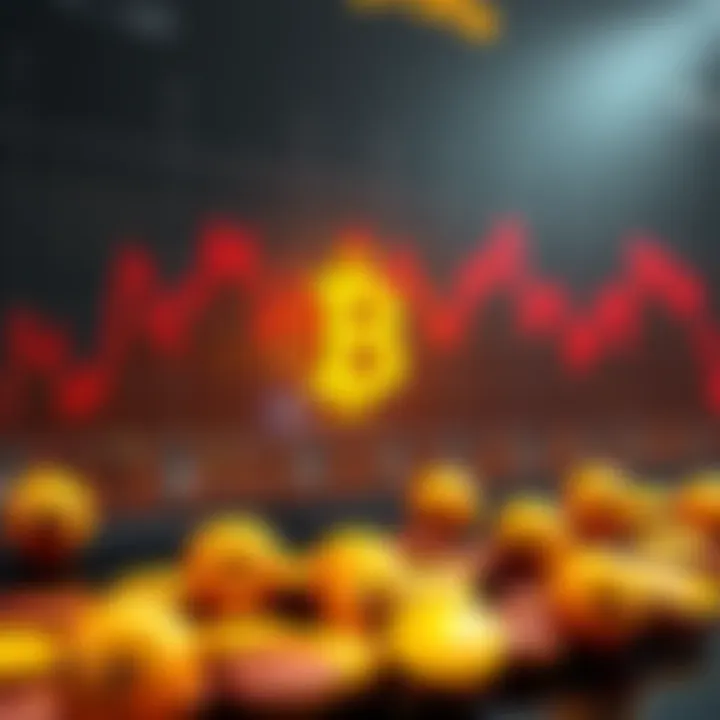 Bitcoin Price Drop A chart showing the decline of Bitcoin's value with sad emojis and comments from people expressing despair on forums.