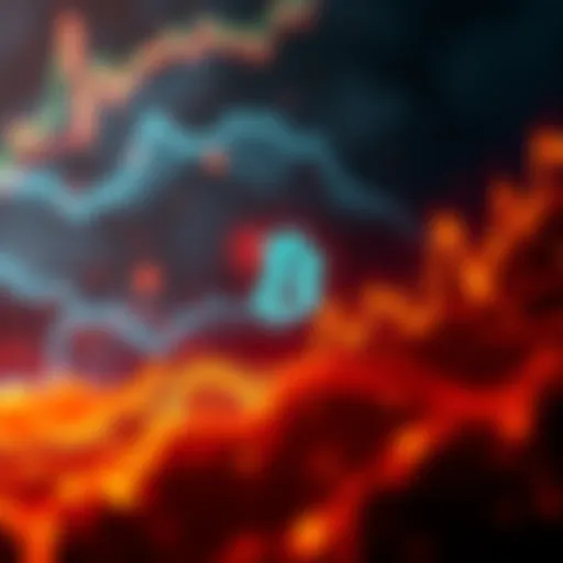 Graph showing Bitcoin price rise and fall between $97,000 and $90,000 with declining trend indicators