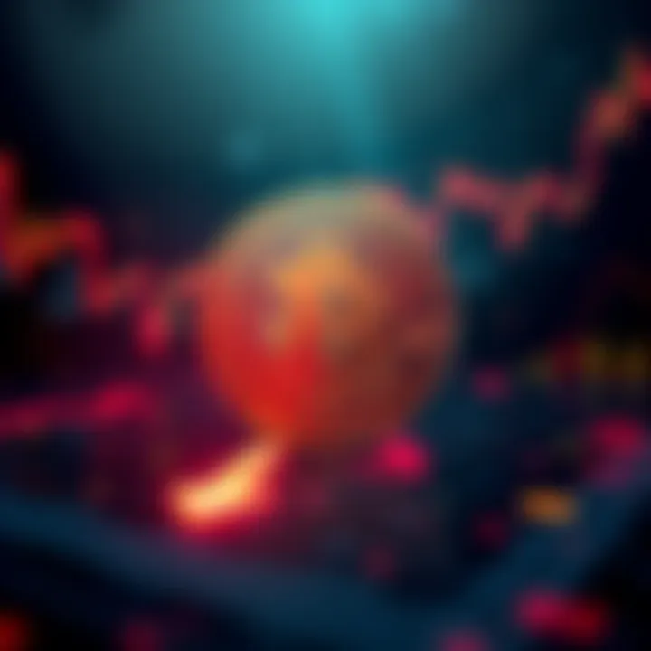 A visual representation of Bitcoin price at 68k with downward arrows and a shadowy market background, illustrating market fear and stagnation in altcoins.