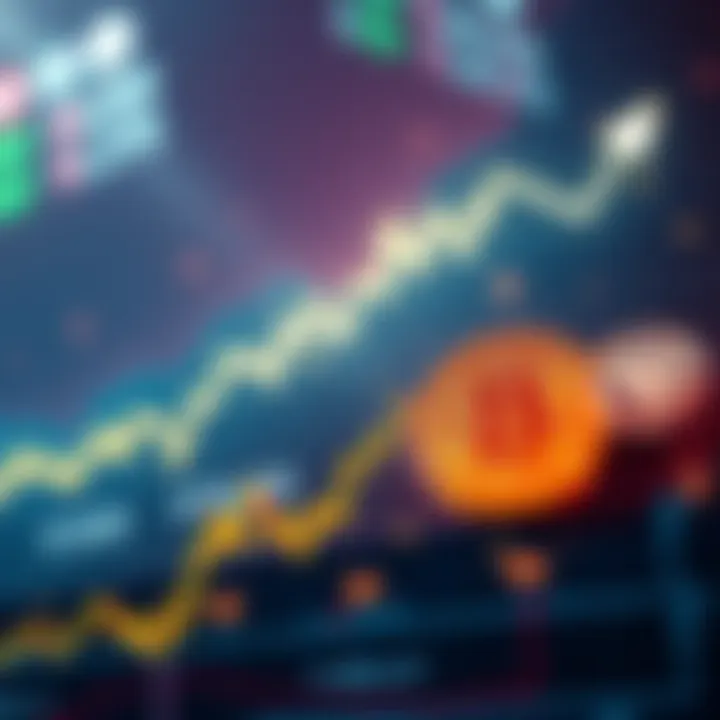 Graph showing Bitcoin price reaching $75,000 with upward trend and market indicators