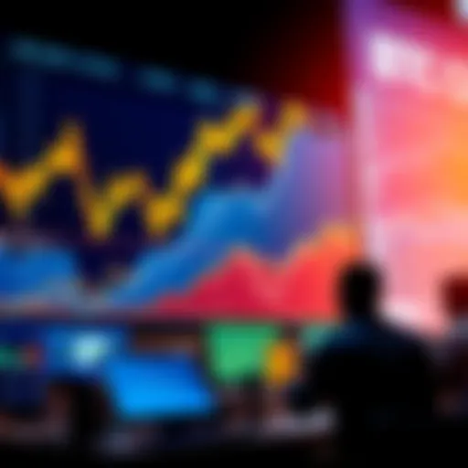 Chart showing a sharp increase in Bitcoin's price, with traders discussing market trends