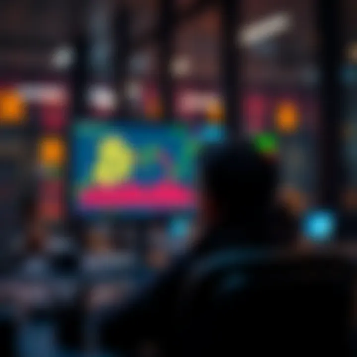 Bitcoin Price Surge A person looking at a screen displaying rising Bitcoin prices, appearing distracted from work.