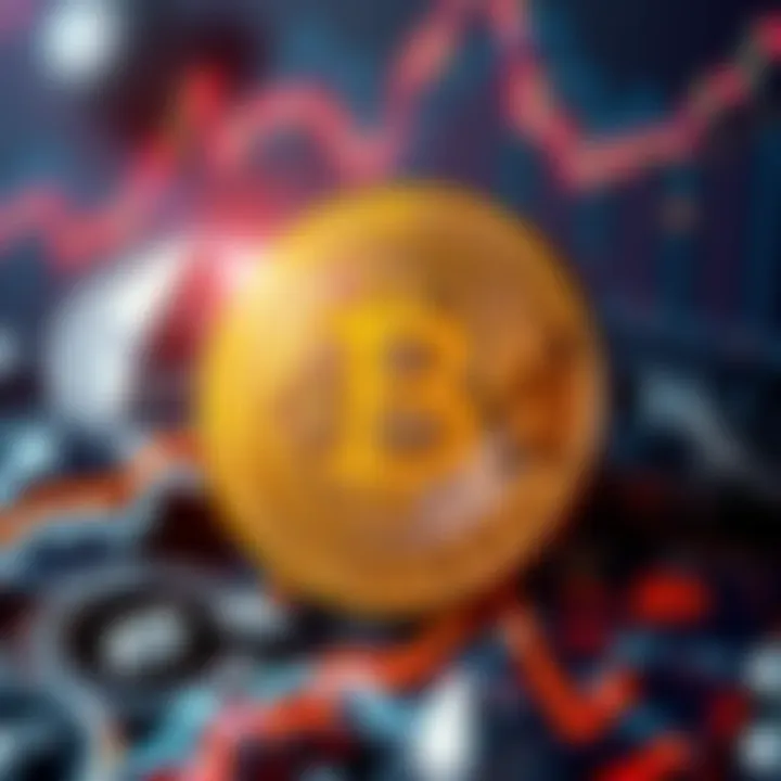 Bitcoin symbol with price reaching 90k, Ethereum and XRP logos in the background, signifying market growth