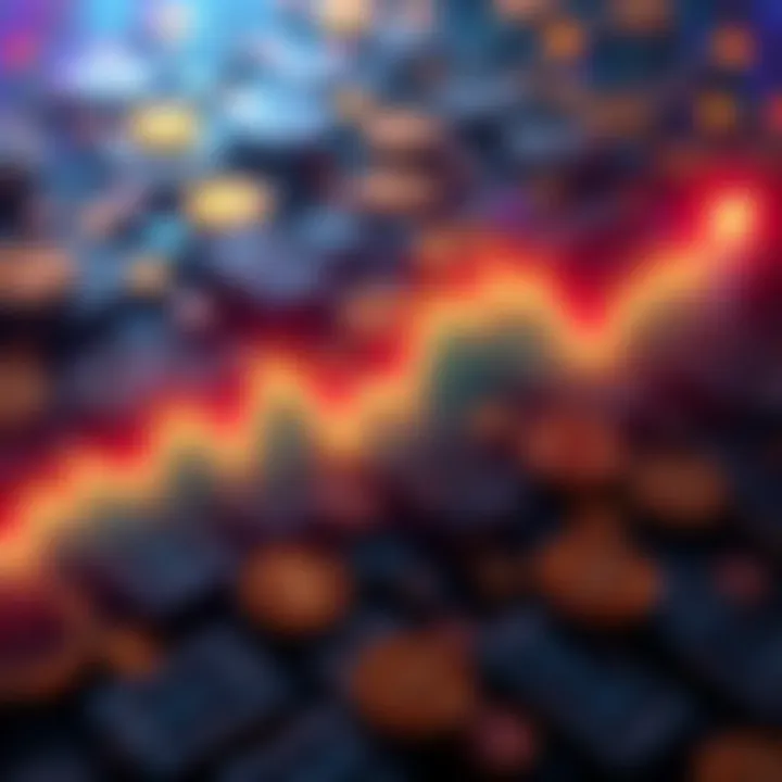 Graph showing Bitcoin's price increasing sharply over the month of April 2026 against a background of digital currency symbols.